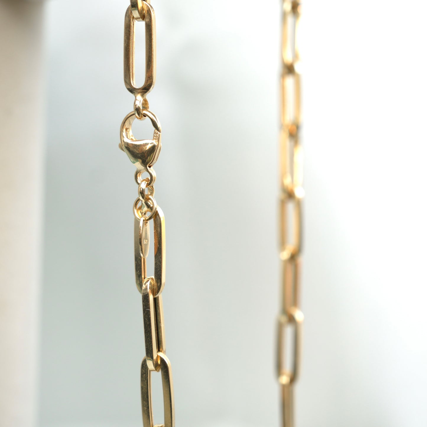 Solid Gold Paperclip Necklace