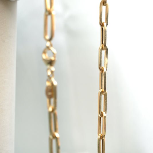 Solid Gold Paperclip Necklace